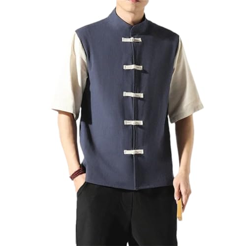 Chemise Kung Fu en coton pour homme à manches courtes style traditionnel