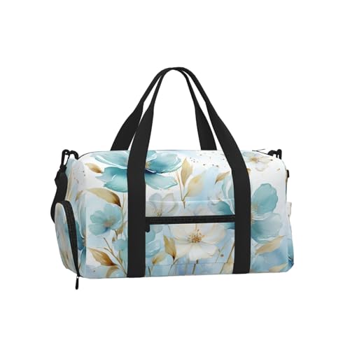 Sac de voyage Wildflowers coquelicot bleu pour vos weekends et séances de fitness et yoga