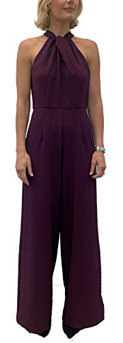 Julia Jordan Women s Twist Neck Halter Jumpsuit with Pockets Plum