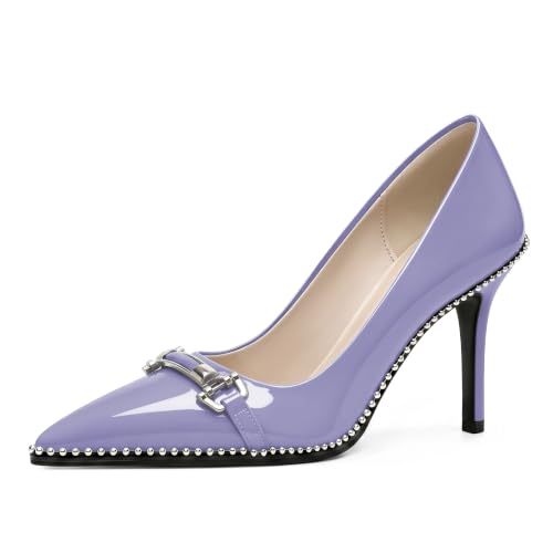 Image of Women's High Heel Pumps Stiletto Heel Pumps for Women Pointed Toe Heels Elegant Classic 3.5 Inch Beaded Pumps