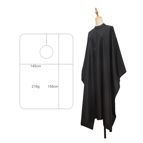 Capa peluquería silicona cuello impermeable negro miniatura 3