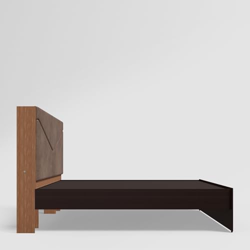 Image of Interio by Godrej Bed, Glory Morf Queen Size Engineered Wood Bed with No Storage, 1-Year Warranty, Brown, Cinnamon