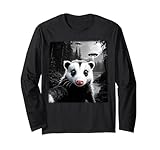 carino opossum selfie alien ufo arte divertente astronave maglia a manica