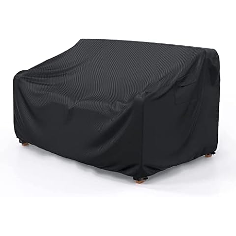 Heavy Duty Patio Sofa Cover Waterproof, Mrrihand 3-Seater Outdoor Sofa Loveseat Cover, Outdoor Patio Furniture Cover with Air Vent and Handles, 104" L×40" D×35" H, Black Cover
