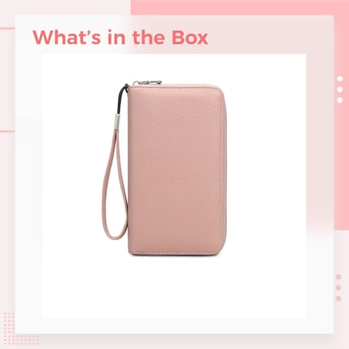 Women'S Leather Wallet, Full-Grain Cowhide Clutch With Zipper, Large Capacity Card Organizer, Multiple Slot Travel Wallet3