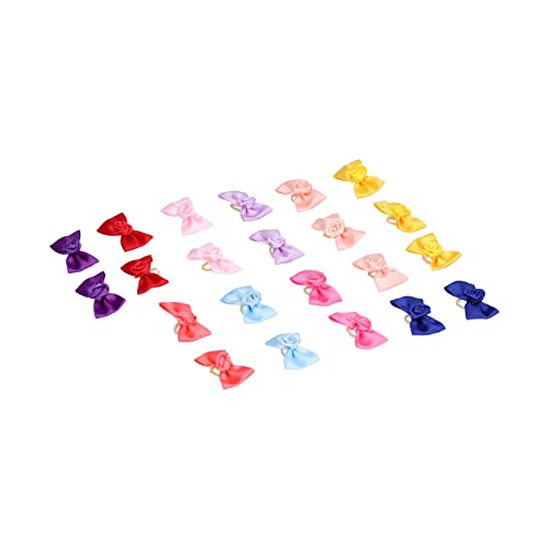 OKJHFD Dog Bows Fashionable Portable Cute Pet Hair Bows Rubber Bands for Long Hair Pet Dogs Cats.