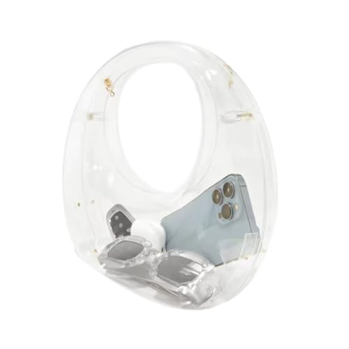 Image of Acrylic Evening Clutch Purse Top-handle Moon Hobo Bag, Elegant Marble Handbag for Wedding Cocktail Party