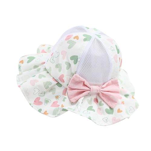 Girls Sun Hat Sun Protection Kids Cute Floral Print Summer Beach Play Cap Breathable Mesh Cotton Bucket Hat Wide Brim