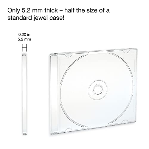 Image of Verbatim CD DVD Blu-Ray Disc Slim Storage Disc Cases 0.2 inches Assorted Colors (40 Clear - 10 Colors) -71128 (Pack of 150)