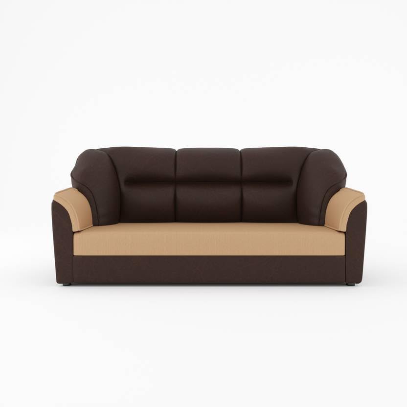 Leatherette 4 Seater – Sofa (Finish Color – Brown, DIY(Do-It-Yourself)) | (Creame Brown) Leatherette 4 Seater – Sofa (Finish Color – Brown, DIY(Do-It-Yourself)) | (Creame Brown)