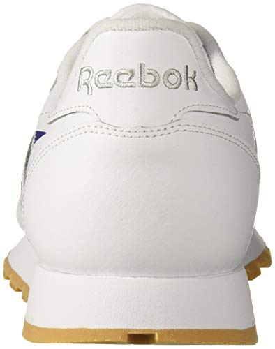 Image of Reebok Men's Classic Leather Sneaker, White /scarlet /phantom blue, 4.5 M US