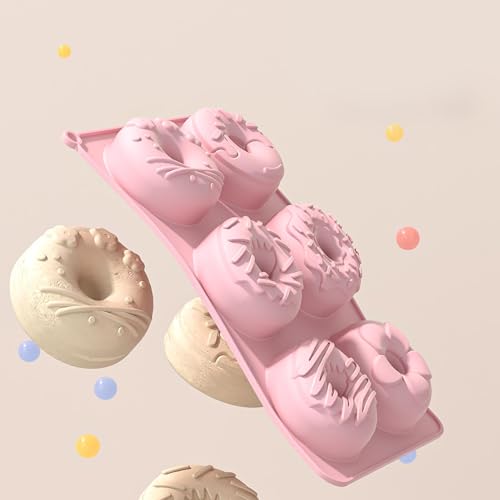 Molde de silicona para donuts antiadherente con 6 cavidades para horno 7