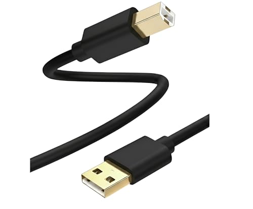 Image of Upix USB Printer Cable 9.1 Metres (32.81 Feet), USB A to USB B 2.0 Cable Cord (Male to Male) Compatible with Printer, Scanner, Digital Camera