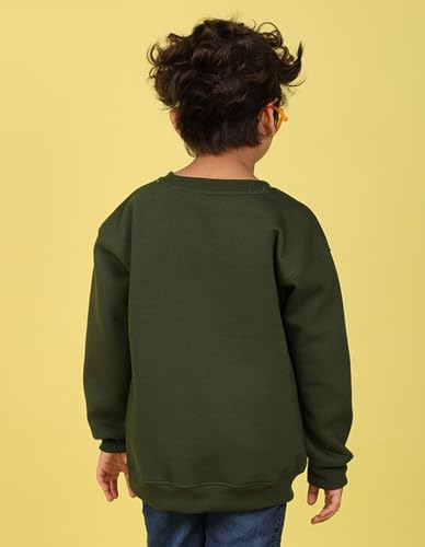 Image of Nusyl Boy's Black Solid Crew /Round Neck Sweatshirt |Skin Friendly Full Sleeve Sweatshirt|Drop Shoulder Oversized Sweatshirt | Round Neck Sweatshirt Oversized Fit Long Sleeves |