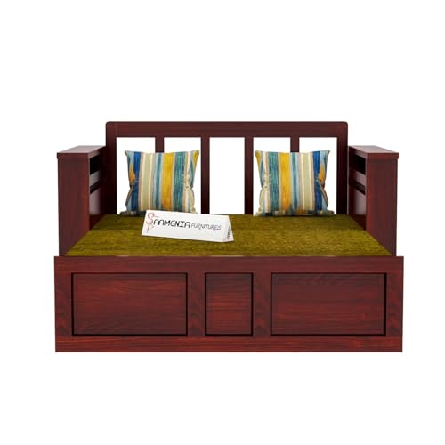 Image of Mamta Furniture Solid Wood Foster 2 Seater Sofa Cum Bed for Living Room | Two Seater Queen Size Sofa Bed for Home | Sofa Com Bed | Sheesham Wood Mahogany