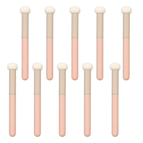 10 Pcs Makeup Applicators, Concealer Sponge With Handle, Round Mushroom Makeup Brushes, Soft Fluffy Face Blenders & Sponges Applicator For Women Girls (Pink)