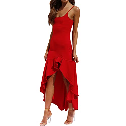 Robe d'été pour femmes en coton ample avec bretelles spaghetti