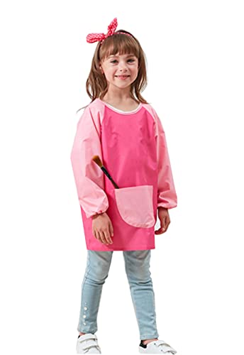 Malkittel Kinder - Wasserdichte Bastelschürze Mit Ärmeln & Taschen