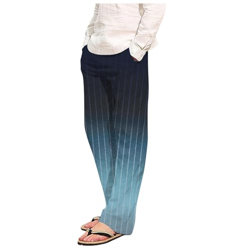 Zeiyignr Mens Gradient Striped Lounge Pants with Pockets Soft Comfy Pajama Pants Long Pj Pant Casual Sleep Yoga Trousers