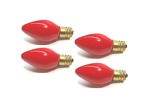 UI PRO TOOLS 4PC Red Night Light Bulb Candelabra Bulbs 5W 120V