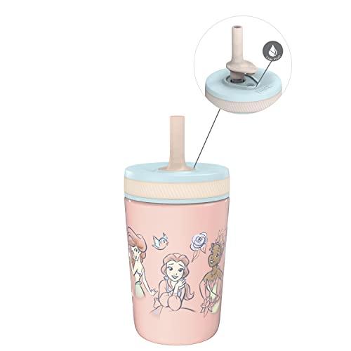 Image of Zak Designs Disney Princess Kelso Toddler Cups For Travel or At Home, 12oz Vacuum Insulated Stainless Steel Sippy Cup With Leak-Proof Design For Kids (Ariel, Belle, Cinderella, Mulan, Tiana)