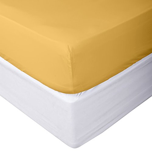 Image of Fitted Sheet - Luxurious & Soft Brushed Microfiber Queen Size Linen Fitted Yellow Sheets, Hypoallergenic Bedroom Essentials - Extra Deep Pocket Super Fit Fitted Sheet by Clara Clark