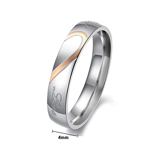 Uloveido Couples Titanium Stainless Steel Wedding Engagement Band Rings Engraved Real Love Y5523