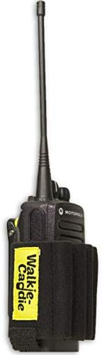 Walkie Caddie (Yellow) - Accessory Pouch for Walkie Talkies | for Motorola CP 200 and Most Other Walkie Talkies | Black with Yellow Bungee