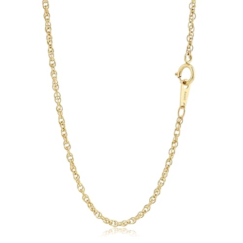 14K Gold Chain Necklace Dainty 1.8mm Thin Rope Link Chain Necklace for Women Men Hypoallergenic Non-Tarnish 16-24 Inch