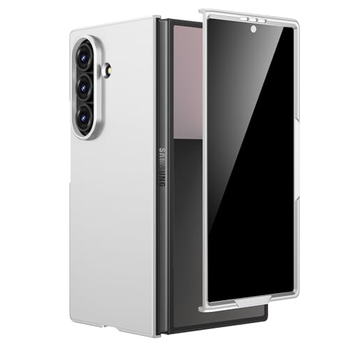 Maxdara for Samsung Z Fold 7 Case, [Built-in Privacy Screen Protector] [Support Wireless Charging] [Shockproof Protective] Thin Phone Case for Galaxy Z Fold 7 5G (Silver)
