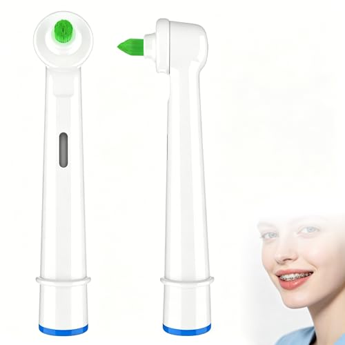 for Oral B Interspace Brush Heads 2-Pack for Oral B interdental Toothbrush Heads Interdental Toothbrush Replacement Heads for Braun Electric Toothbrush for Braces and Implants(White)