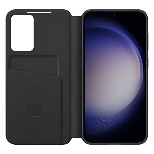 Image of SAMSUNG Galaxy S23+ S-View Wallet Phone Case, Protective Cover w /Card Holder Slot, Finger Tap Clear Window, US Version, EF-ZS916CBEGUS, Black