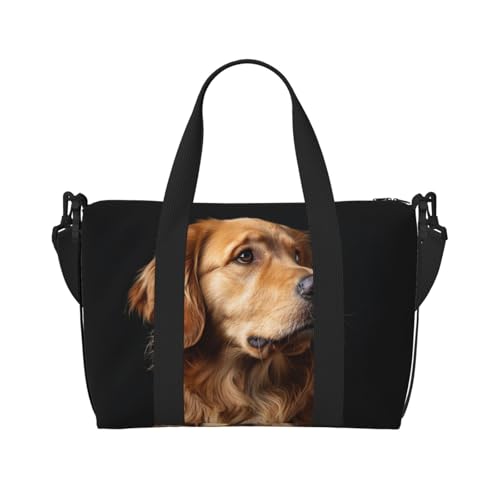 Golden Retriever art print Travel Duffel Bag, Sports Tote Gym Bag, Swim Pool Bag Large Shoulder Tote Bag for Beach Weekender