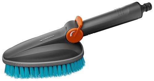 Preisvergleich Produktbild Gardena Cleansystem Handbürste M Hard: Reinigungsbürste mit Schlauchanschluss, für kleinere und unempfindliche Oberflächen, praktische 1-Hand-Bedienung, mit Durchflussregulierung (18846-20)