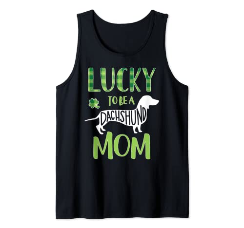 Dachshund Mamá Regalos Irlandés Doxie Propietario Lucky Mama Camiseta sin Mangas