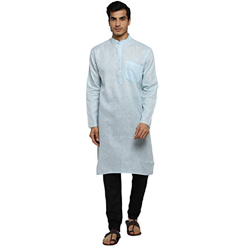 Image of Royal Kurta Men's Cotton Knee long full Sleeve Solid Straight Kurta Pyjama Set