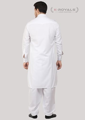 Image of K-ROYALS Full Pathani Suit for Mens /Cotton Blend Pathani kurta payjama set for mens