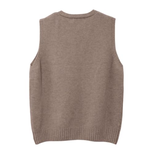 Image of Amazhiyu Womens 100% Wool Sweater Vest Sleeveless V Neck Knitted Pullover Top