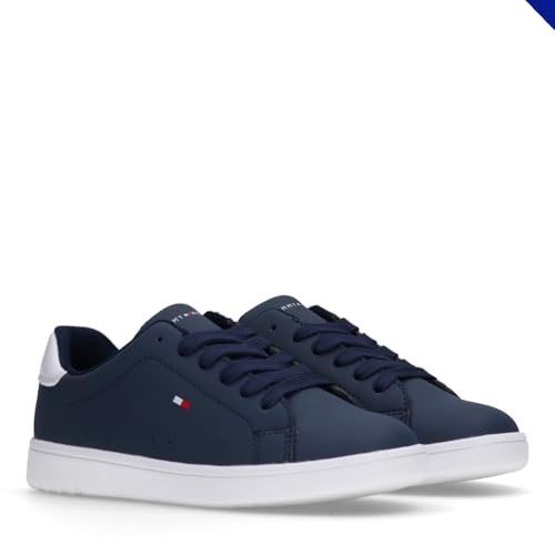 Tommy Hilfiger, Zapatilla de Deporte Plana, con Cordones, Jack, BLU/Blanco, 30