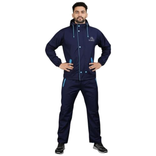 Image of Trustous Men's Waterproof Raincoat Suit with Hood | Jacket & Pant Rainwear Set | Full Body Waterproof Raincoat for Men | Outdoor Monsoon Wear | Lightweight Premium Rain Suit.