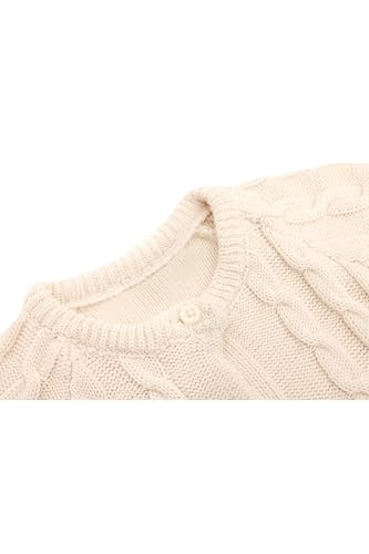 Lilax Baby Girls' Cable Knit Cardigan Long Sleeve Cotton Sweater4