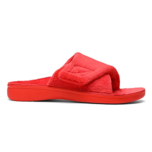 Image of SOLLBEAM Women's Plantar Fasciitis Fuzzy House Orthopedic Adjustable Slippers With Arch Support Orthotic Heel Cup Sandals For Ladies