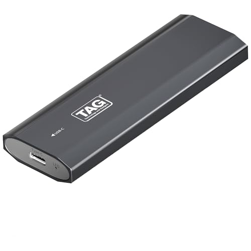 Image of TAG NVMe M.2 SSD Enclosure, USB 3.1 Gen 2 Type-C 10Gbps, Tool-Free SSD External Case, Supports 2230 /2242 /2260 /2280 PCIe Nvme, Portable Metal Body, Plug & Play, Upto 4TB, for Windows /Mac /Linux /Android