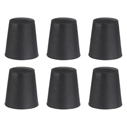uxcell 6 Pcs Silicone Rubber Tapered Plug, 18mm to 24mm High-Temperature Solid Rubber Stoppers Silicone Plugs for Hole Plugs, Spraying, Coating, Painting Protection, Black, 25mm