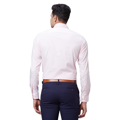 Image of Raymond Men's Pure Cotton Structure Pattern Slim Fit Semi Cutaway Collar Full Sleeve Formal Shirt