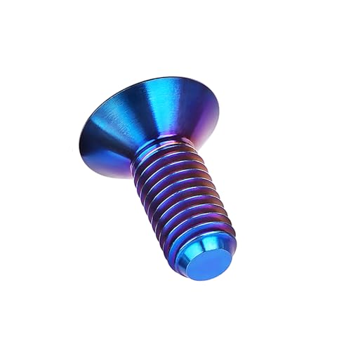 SUNCN チタンボルトM6x15 M8x20mm自転車用皿ボルトトルクスヘッドネジオートバイの改造のため (バーンブルー, M8x20mm)