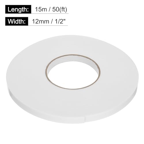 Image of uxcell 1pcs Rolls Double Sided Foam Tape Removeable PE Sponge Mounting Tape Strong Adhesive Tape Strips(White, 50ft x 1 /2 inch x 1 /16 inch) for Home Paint Wall Hanging Poster Decor