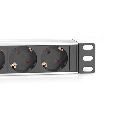 DIGITUS 4-Way Power Strip - 1U - 10 (254 mm) - Rack Mount in Network Cabinet - Silver/Black