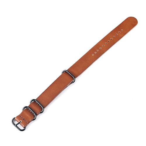 [MizukiHinata] U[EHb`Xgbv 18mm 20mm 22mm 24mm NATOEHb`oh Y EHb`ANZT[(Light Brown Black,24mm)