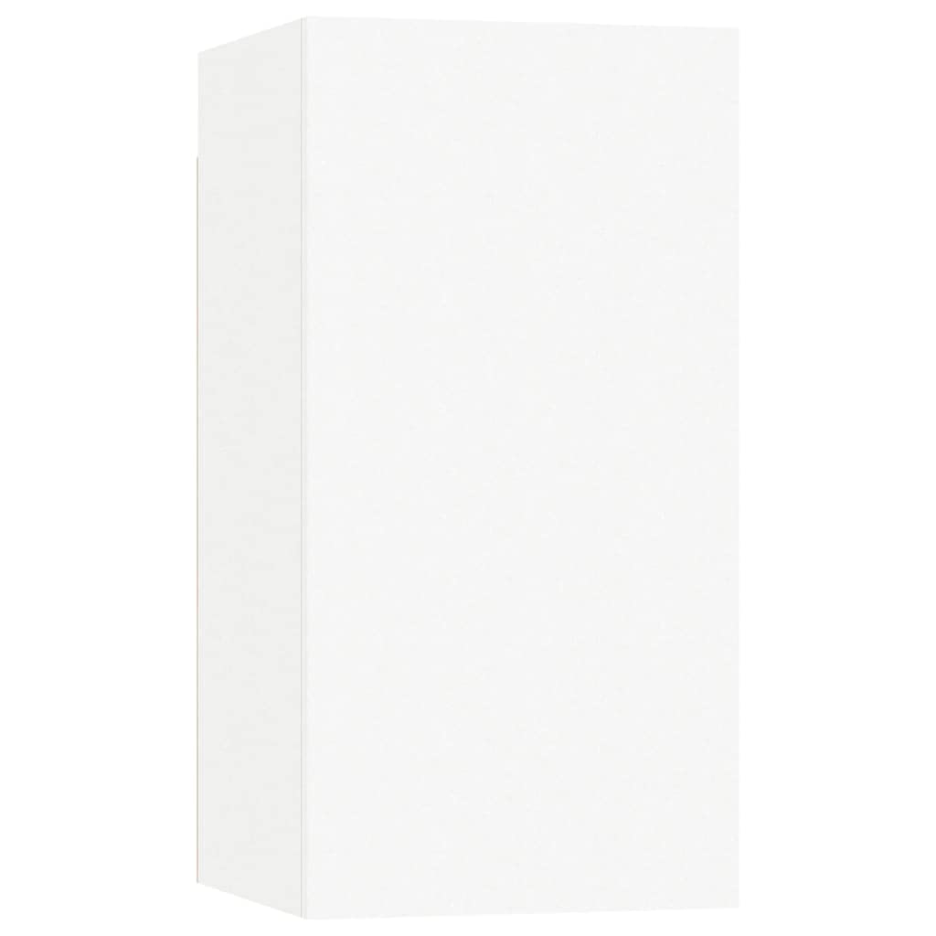 4-TLG. TV-Schrank-Set Weiß Holzwerkstoff, Hängend, Modernes Media-Center für Wohnzimmer, Schlafzimmer, Viel Stauraum, 30x30x60 cm